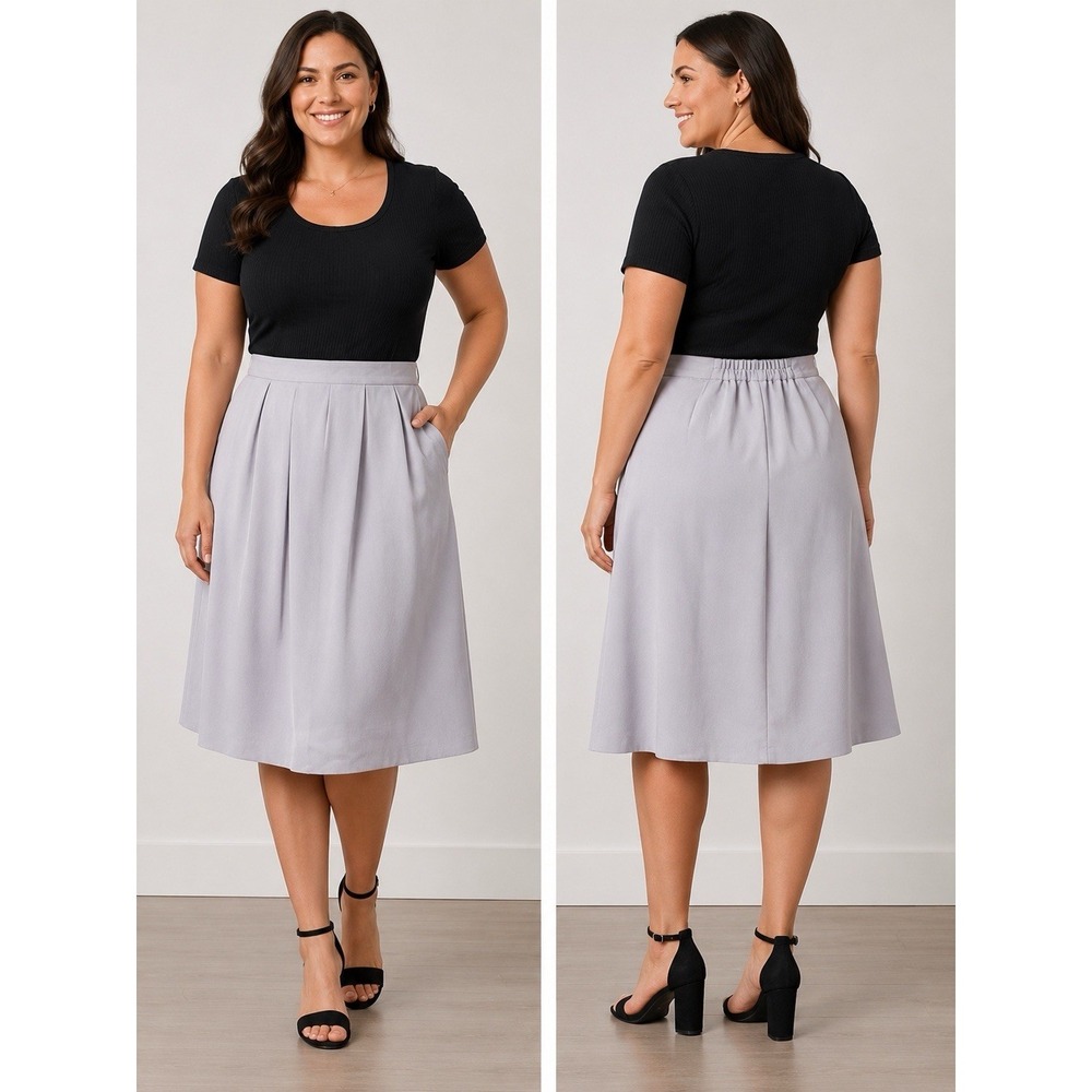 Talbots Pure Silk Skirt Womens Size 14 Light Blue A-Line Midi Lined NWT